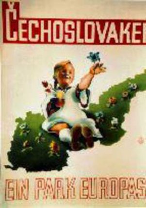 a poster of a child sitting on a bush