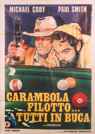 a poster of two men holding a gun