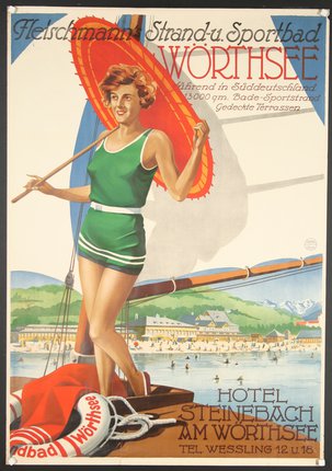 a poster of a woman in a boat