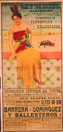 a poster of a woman wearing a dress