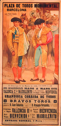 a poster of two men wearing clothing