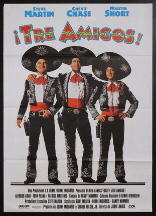 a poster of three men wearing sombreros