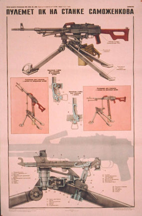 a poster of a machine gun