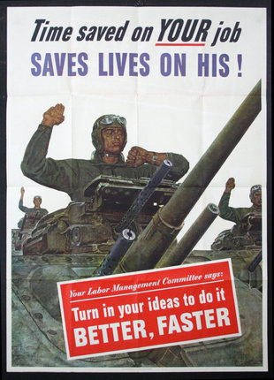 a poster of a man on a tank