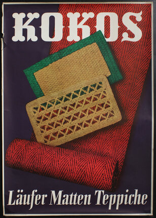 Kokos, Laufer Matten Teppiche, Original Vintage Poster