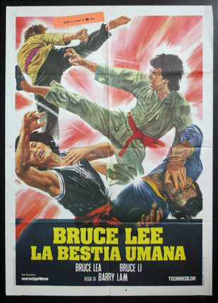 a movie poster of a man kicking another man