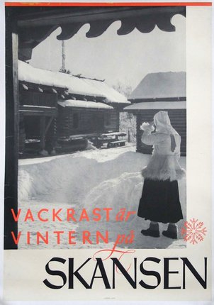 a poster of a woman in a white coat and a black skirt