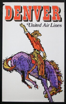 a poster with a cowboy riding a horse