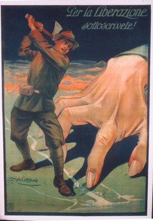 a poster of a soldier swinging a golf club