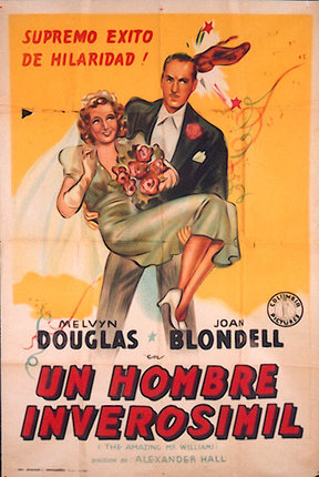 a poster of a man and a woman holding flowers