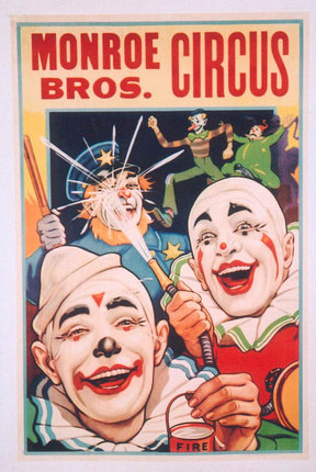 a poster with clowns and clowns