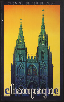 a poster of a cathedral