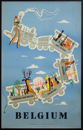 a poster of a train