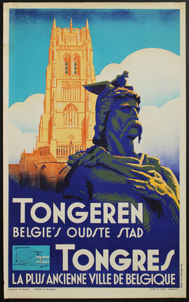 a poster of a statue