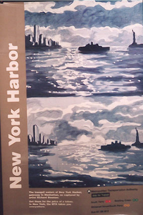 a poster of ships in the water
