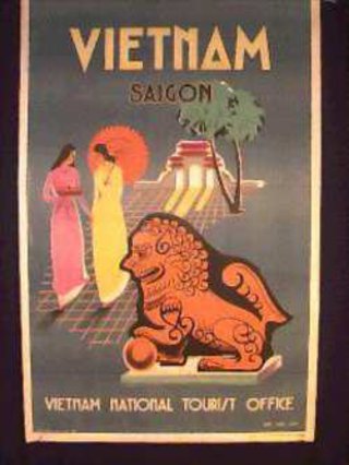 a poster with a lion and women