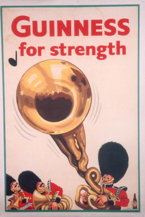 a poster with a cartoon of a trumpet