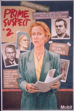a poster of a woman holding a paper