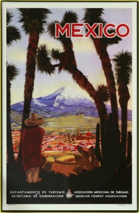 a poster of a man looking at a mountain