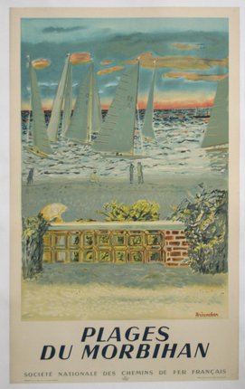 a painting of sailboats on a beach