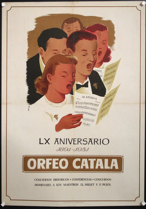 a poster of a group of people singing