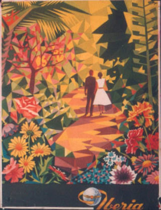 a man and woman walking in a garden