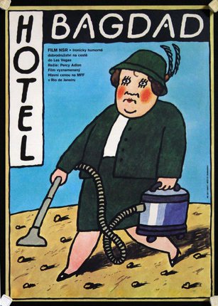 a poster of a woman holding a bucket and a tube