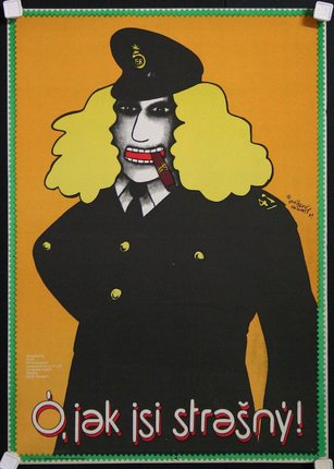 a poster of a woman in a uniform