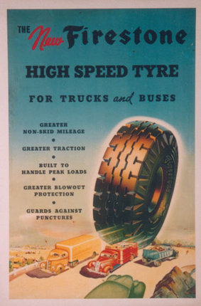 a poster with a tire and text