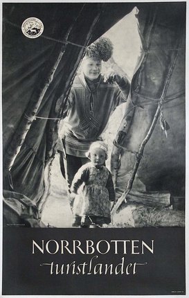 a man and a child standing in a tent