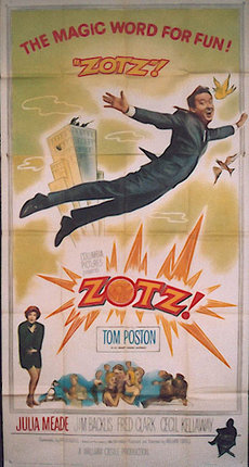 a movie poster of a man flying through the air