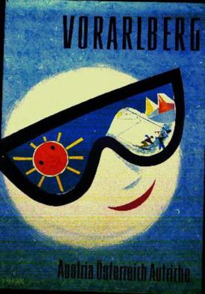 a poster with sun glasses and a sun
