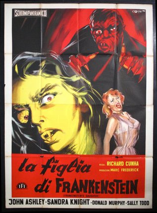 a movie poster with a woman and a vampire