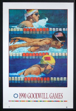 a poster of a swimmer