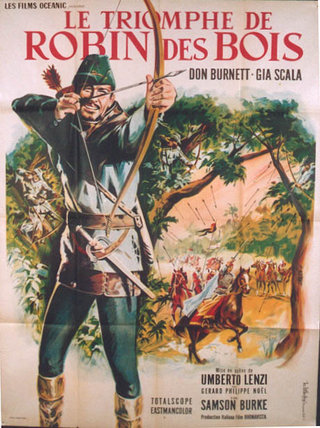 a movie poster of a man aiming a bow and arrow