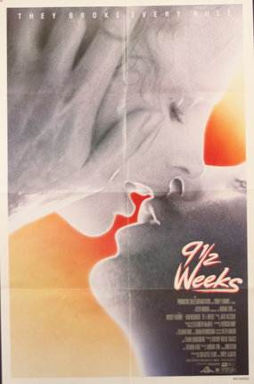 a movie poster of a couple kissing
