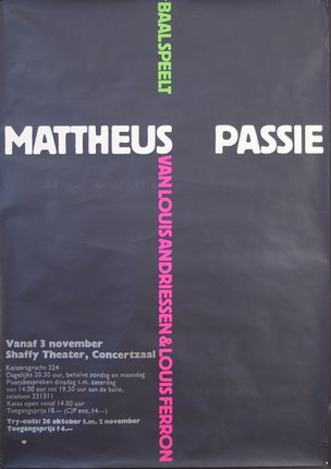 a poster with white text and pink letters