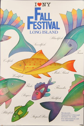 a poster with colorful fish