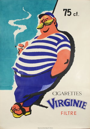 a poster of a man smoking a cigarette