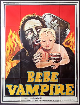 a poster of a vampire holding a baby