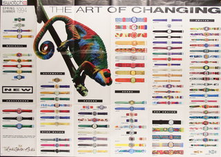 a poster with many different colored watches