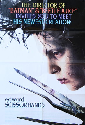 a movie poster of a man with scissors