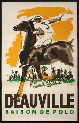 a poster of a polo player on a horse