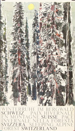 a painting of a forest of trees
