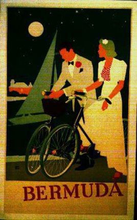 a man and woman on a bicycle