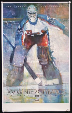 a poster of a hockey player