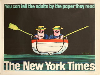a poster of two men rowing a boat