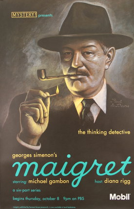 a poster of a man smoking a pipe