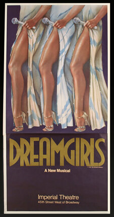 a poster with legs in white and blue dresses