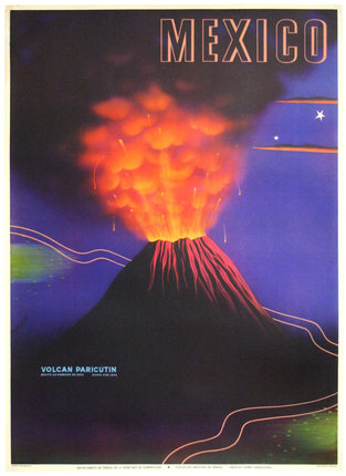 a poster of a volcano